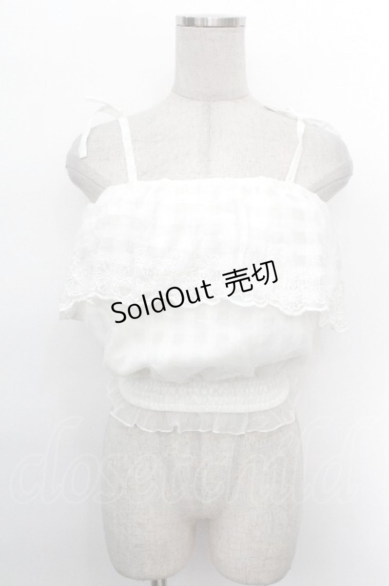 画像1: LIZ LISA / さくらんぼ刺繍オフショルトップス  白 S-26-05-05-032-LO-TO-HR-ZS (1)