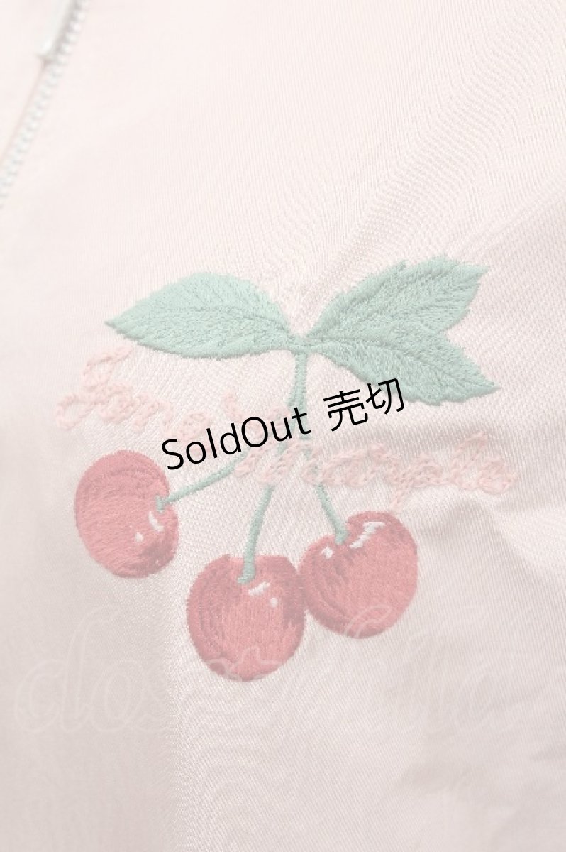 画像4: Jane Marple / さくらんぼ刺繍ブルゾン  ピンク S-26-05-05-034-JM-JA-HR-ZS (4)