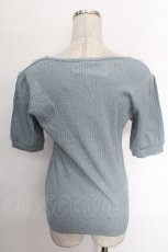 画像2: axes femme / フラワーリボンテレコTシャツ  サックス S-26-05-05-038-AX-TO-HR-ZS (2)