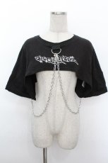 画像1: Jamie エーエヌケー / チェーンクロップドゆるTe  黒 S-26-05-05-044-LO-TS-HR-ZS (1)