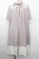 画像1: axes femme / バックレースノースリワンピース  黒ｘカーキ S-26-05-05-048-AX-OP-HR-ZS (1)