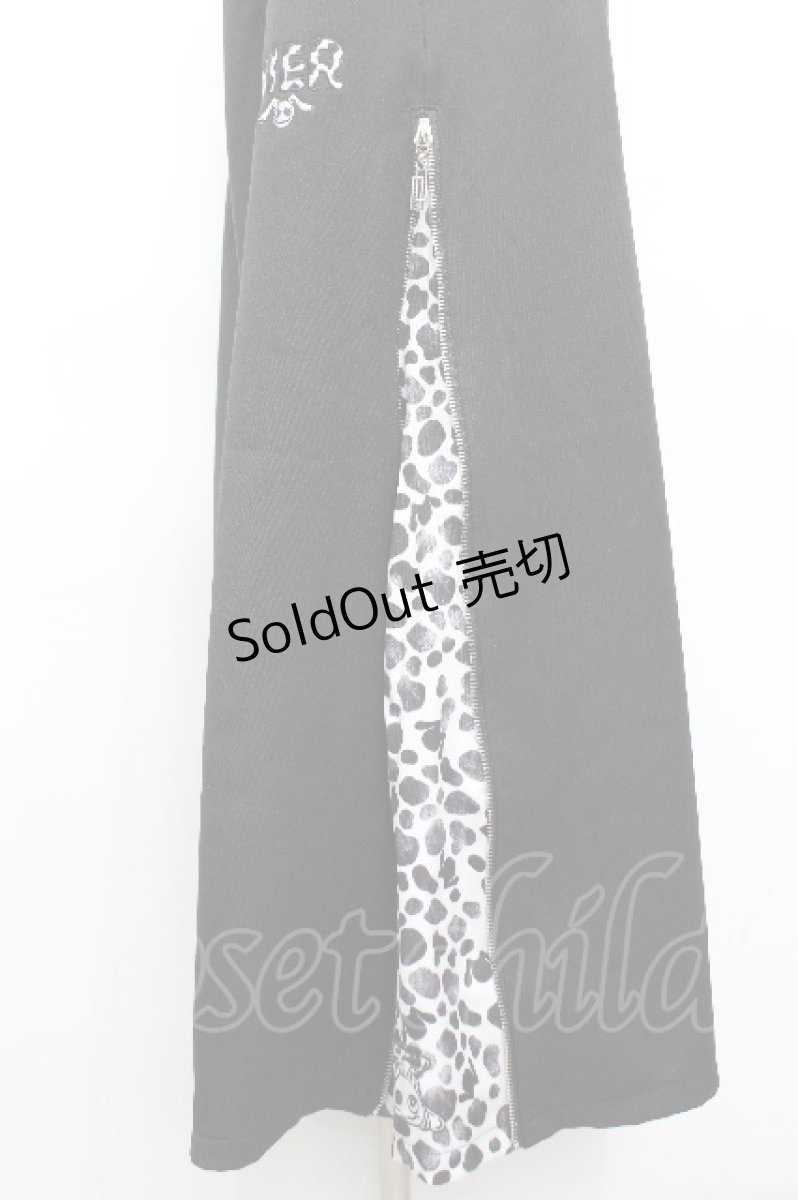 画像3: NieR Clothing / サイドZIPワイドパンツ  黒ｘ白 S-26-05-05-058-PU-PA-HR-ZS (3)