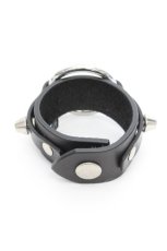 画像2: PUNK / レザーブレスレット  黒 S-26-05-05-1007-PU-AC-HR-ZS (2)