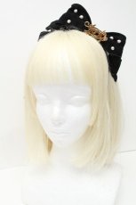 画像1: Angelic Pretty / Angelicプレートグログランリボンカチューシャ  黒 S-26-05-05-016-AP-AC-HR-ZS (1)