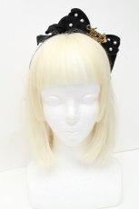 画像2: Angelic Pretty / Angelicプレートグログランリボンカチューシャ  黒 S-26-05-05-016-AP-AC-HR-ZS (2)