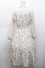 画像2: axes femme POETIQUE / フラワーシフォンワンピース  白ｘピンク S-26-05-06-034-AX-OP-HR-ZS (2)