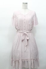 画像1: axes femme / フィッシュテール半袖ワンピース  ピンク S-26-05-06-038-AX-OP-HR-ZS (1)