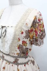 画像3: axes femme / 蝶プリントシフォンワンピース  ベージュ S-26-05-06-039-AX-OP-HR-ZS (3)