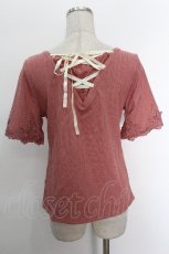 画像2: axes femme / バックレースアップリブプルオーバー  濃ピンク S-26-05-06-005-AX-TO-HR-ZS (2)