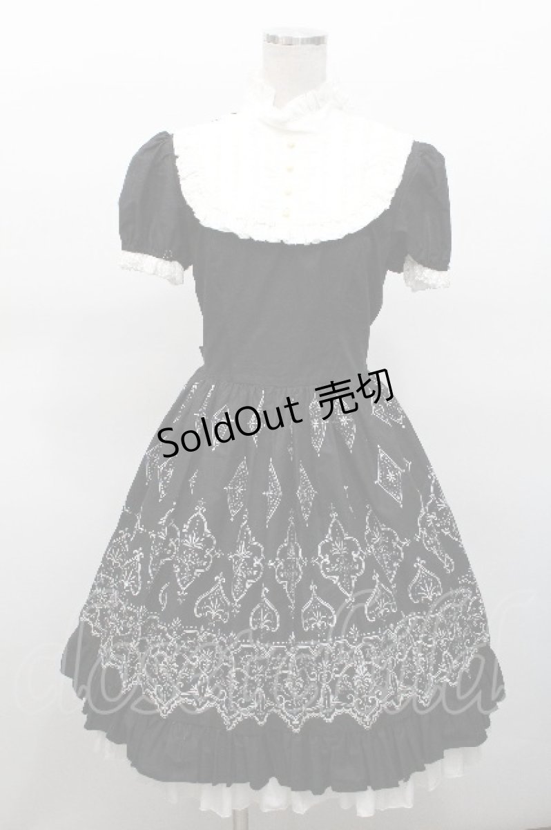 画像1: ATELIER PIERROT / ヨーク襟ワンピース  黒ｘ白 S-26-05-06-045-EL-OP-HR-ZS (1)
