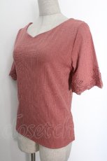 画像3: axes femme / バックレースアップリブプルオーバー  濃ピンク S-26-05-06-005-AX-TO-HR-ZS (3)