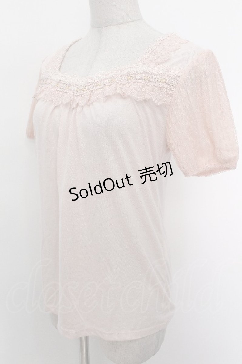 画像3: axes femme / レースデザイントップス  ピンク S-26-05-06-006-AX-TO-AS-ZS (3)
