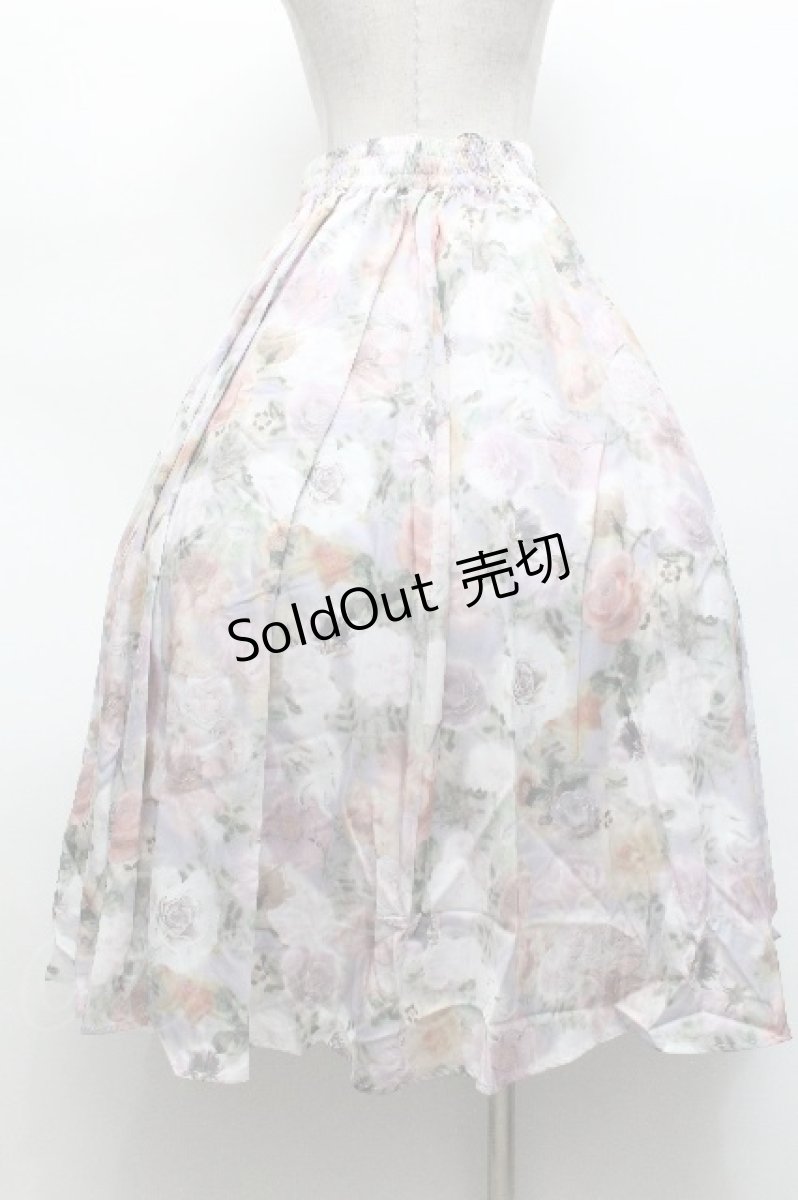 画像2: axes femme / ぼかし花柄ロングスカート  ラベンダー S-26-05-06-055-AX-SK-HR-ZS (2)