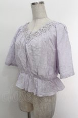 画像3: axes femme POETIQUE / マスク付きフラワーコットンブラウス  ラベンダー S-26-05-06-007-AX-TO-HR-ZS (3)