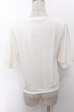 画像2: axes femme / ラベンダー刺繍リブカーデ  キナリ S-26-05-06-011-AX-TO-HR-ZS (2)