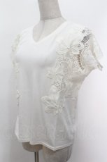 画像3: axes femme / フラワーレーススリーブTシャツ  キナリ S-26-05-06-012-AX-TO-HR-ZS (3)
