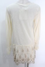 画像2: axes femme / 刺繍シフォン切替カーディガン  キナリ S-26-05-06-017-AX-TS-HR-ZS (2)