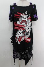 画像1: Deorart / ボーダー切替カットソー  黒ｘ紫 S-26-05-06-028-PU-TO-AS-ZS (1)