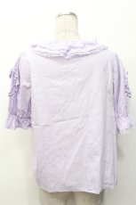画像2: Chalmiere / ハートフリルパフ袖ブラウス  ラベンダー S-26-05-07-037-AX-BL-HR-ZS (2)