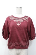画像1: axes femme POETIQUE / カットワーク刺繍プルオーバー  ワイン S-26-05-07-038-AX-TO-HR-ZS (1)