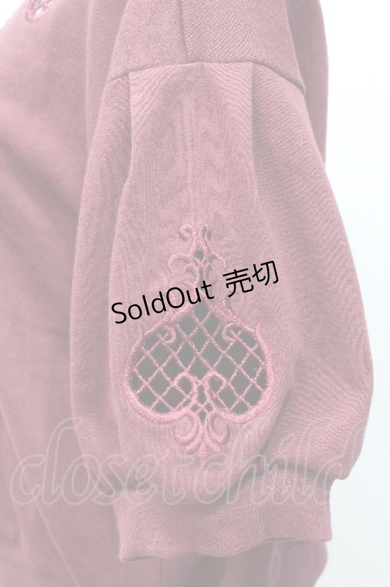 画像3: axes femme POETIQUE / カットワーク刺繍プルオーバー  ワイン S-26-05-07-038-AX-TO-HR-ZS (3)