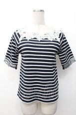 画像1: axes femme / トップス  紺ｘ白 S-26-05-07-042-AX-TO-AS-ZS (1)