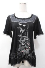 画像1: axes femme / バタフライプリントトップス  黒 S-26-05-07-043-AX-TO-HR-ZS (1)