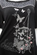 画像3: axes femme / バタフライプリントトップス  黒 S-26-05-07-043-AX-TO-HR-ZS (3)
