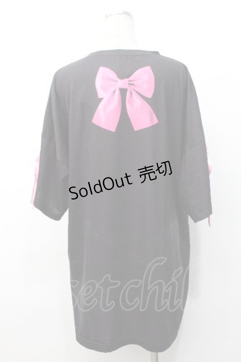 画像2: TRAVAS TOKYO / 袖リボンくまBIGTシャツ  黒 S-26-05-07-044-PU-TO-HR-ZS (2)