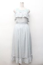 画像1: axes femme POETIQUE / シアーチェック肩あきワンピース  サックス S-26-05-07-049-AX-OP-AS-ZS (1)