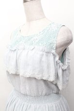画像3: axes femme POETIQUE / シアーチェック肩あきワンピース  サックス S-26-05-07-049-AX-OP-AS-ZS (3)