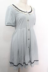 画像3: axes femme / 襟付き半袖カットチュニック  サックス S-26-05-07-054-AX-OP-HR-ZS (3)