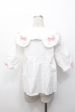 画像2: LOLITA / くま耳リボン半袖ブラウス  白ｘピンク S-26-05-07-011-LO-BL-HR-ZS (2)