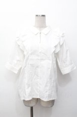 画像1: axes femme / フリルブラウス 白  S-26-05-07-012-AX-BL-AS-ZS (1)