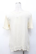 画像2: axes femme / レース猫ワッペンTシャツ  キナリ S-26-05-07-015-AX-TO-HR-ZS (2)