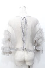 画像2: axes femme / フリルチュールトップス  グレー S-26-05-07-023-AX-TO-HR-ZS (2)