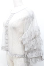 画像4: axes femme / フリルチュールトップス  グレー S-26-05-07-023-AX-TO-HR-ZS (4)