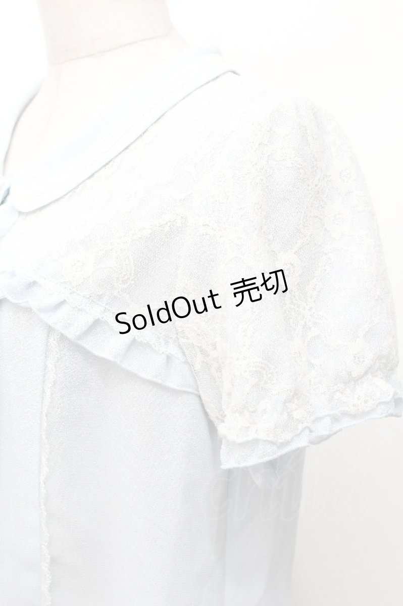 画像4: axes femme / レース襟付きブラウス  サックス S-26-05-07-028-AX-BL-HR-ZS (4)