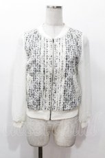 画像1: axes femme / フェミニンレースブルゾン  キナリｘ黒 S-26-05-08-004-AX-TO-HR-ZS (1)