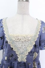 画像4: axes femme / メッセージモチーフチュニック  ブルー S-26-05-08-038-AX-OP-HR-ZS (4)