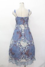 画像2: axes femme / オーシャン柄ロングOP  ブルー S-26-05-08-042-AX-OP-TE-ZS (2)