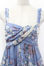 画像3: axes femme / オーシャン柄ロングOP  ブルー S-26-05-08-042-AX-OP-TE-ZS (3)