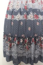 画像4: axes femme / 花柄パネルマキシOP  ブルー S-26-05-08-044-AX-BL-TE-ZS (4)