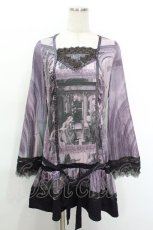 画像1: OZZ ANGELO / 絵画プリントワンピース  紫 S-26-05-08-046-OO-OP-AS-ZS (1)