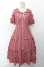 画像1: axes femme POETIQUE / リボン付ドーリーロングワンピース  ピンク S-26-05-08-052-AX-OP-AS-ZS (1)