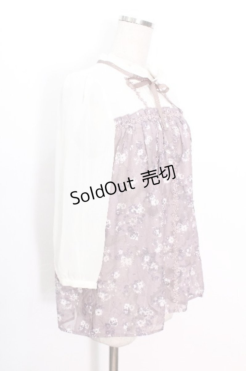画像2: axes femme kawaii / 薔薇刺繍ブラウス  ピンクｘオフ S-26-05-08-008-AX-BL-ET-ZS (2)