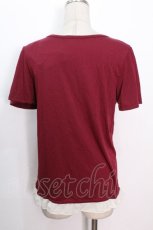 画像3: axes femme / リボン付きブロッキングプルオーバー  ワイン S-26-05-08-014-AX-TO-HR-ZS (3)