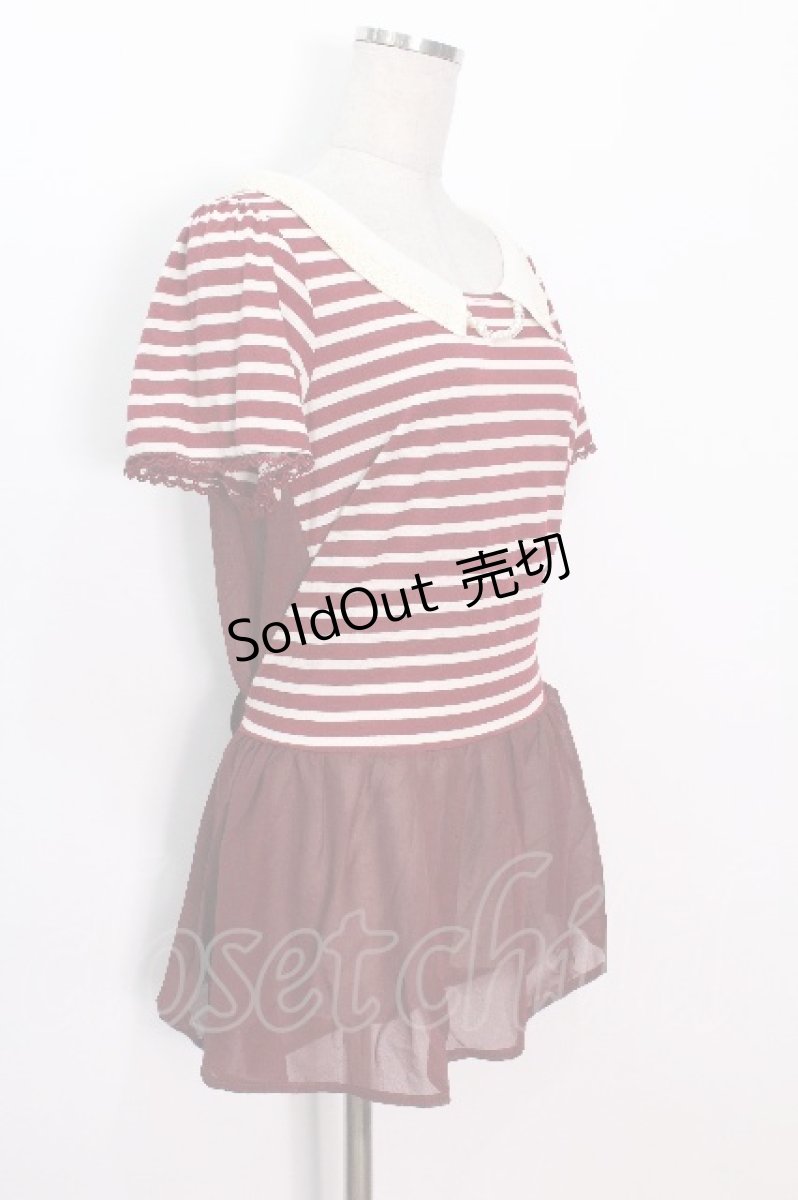 画像2: axes femme / トップス  赤ｘオフ S-26-05-08-015-AX-TO-ET-ZS (2)