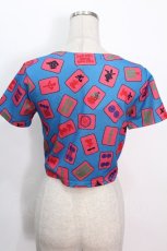 画像3: galaxxxy / ま〜じゃん柄トップス  ブルーｘピンク S-26-05-08-017-PU-TO-AS-ZS (3)