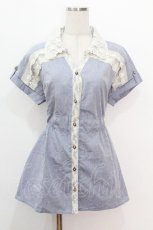 画像1: axes femme / シャツチュニック  サックス S-26-05-08-021-AX-BL-HR-ZS (1)